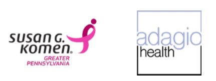 Susan G. Komen Greater Pennsylvania logo, Adagio Health logo